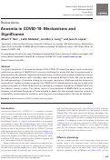 Cover page: Anosmia in COVID-19: Mechanisms and Significance