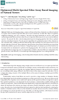 Cover page: Optimized Multi-Spectral Filter Array Based Imaging of Natural Scenes.