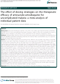 Cover page: The effect of dosing strategies on the therapeutic efficacy of artesunate-amodiaquine for uncomplicated malaria: a meta-analysis of individual patient data