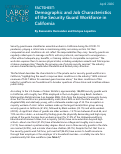 Cover page of Demographic and Job Characteristics of the Security Guard Workforce in California