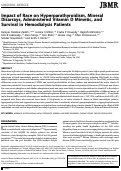 Cover page: Impact of race on hyperparathyroidism, mineral disarrays, administered vitamin D mimetic, and survival in hemodialysis patients*