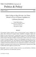 Cover page: Glass Ceiling or Glass Elevator: Are Voters Biased in Favor of Women Candidates in California Elections?