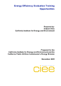 Cover page: Energy Efficiency Evaluation Training Opportunities