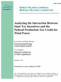 Cover page: Analyzing the interaction between state tax incentives and the federal 
production tax credit for wind power