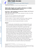 Cover page: White matter integrity and cognitive performance in children with prenatal methamphetamine exposure.
