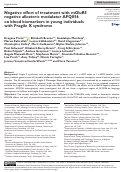 Cover page: Negative effect of treatment with mGluR5 negative allosteric modulator AFQ056 on blood biomarkers in young individuals with Fragile X syndrome