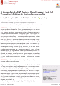 Cover page: 5′ Untranslated mRNA Regions Allow Bypass of Host Cell Translation Inhibition by Legionella pneumophila