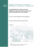 Cover page: Energy Management in Small Commercial Buildings: A Look at How HVAC Contractors Can Deliver Energy Efficiency to this Segment