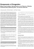 Cover page: Components of Congestion: Delay from Incidents, Special Events, Lane Closures, Weather, Potential Ramp Metering Gain, and Excess Demand