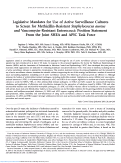 Cover page: Legislative Mandates for Use of Active Surveillance Cultures to Screen for Methicillin-Resistant Staphylococcus aureus and Vancomycin-Resistant Enterococci: Position Statement From the Joint SHEA and APIC Task Force