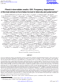 Cover page: Planck intermediate results. XXII. Frequency dependence of thermal emission from Galactic dust in intensity and polarization⋆