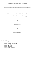 Cover page: Fixing famine : the politics of information in famine early warning