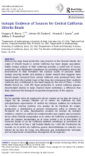 Cover page: Isotopic Evidence of Sources for Central California Olivella Beads