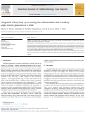 Cover page: Congenital ciliary body cysts causing lens abnormalities and secondary angle closure glaucoma in a child