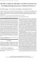 Cover page: The Effect of Keystone Individuals on Collective Outcomes Can Be Mediated through Interactions or Behavioral Persistence.