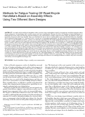 Cover page: Methods for fatigue testing off-road bicycle handlebars based on assembly effects using two different stem designs