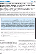 Cover page: VCP associated inclusion body myopathy and paget disease of bone knock-in mouse model exhibits tissue pathology typical of human disease.