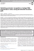 Cover page: Switching promotor recognition of phage RNA polymerase in silico along lab-directed evolution path