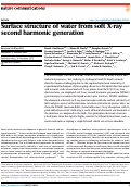 Cover page of Surface structure of water from soft X-ray second harmonic generation
