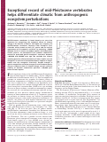 Cover page: Exceptional record of mid-Pleistocene vertebrates helps differentiate climatic from anthropogenic ecosystem perturbations