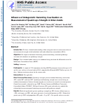 Cover page: Influence of Antagonistic Hamstring Coactivation on Measurement of Quadriceps Strength in Older Adults.