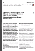 Cover page: Otopetrin 1 Protects Mice From Obesity-Associated Metabolic Dysfunction Through Attenuating Adipose Tissue Inflammation