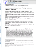 Cover page: Neural correlates of working memory training: Evidence for plasticity in older adults.