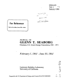 Cover page: Journal of Glenn T. Seaborg - Vol 1