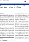 Cover page: Population and conservation genomics of forest trees: seeing the forest for the trees