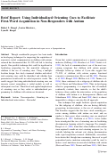 Cover page: Brief Report: Using Individualized Orienting Cues to Facilitate First-Word Acquisition in Non-Responders with Autism