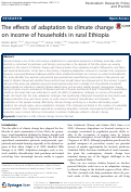 Cover page: The effects of adaptation to climate change on income of households in rural Ethiopia