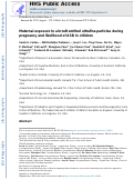 Cover page: Maternal exposure to aircraft emitted ultrafine particles during pregnancy and likelihood of ASD in children.