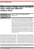 Cover page of Rapid sensing of hidden objects and defects using a single-pixel diffractive terahertz sensor.