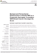 Cover page: Background Parenchymal Enhancement on Breast MRI as a Prognostic Surrogate: Correlation With Breast Cancer Oncotype Dx Score.