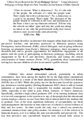 Cover page: “I've Never Heard of the Word Pedagogy Before”:  Using Liberatory Pedagogy to Forge Hope for Teachers in Our Nation's Public Schools