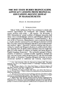 Cover page: The Bay State Buries Bilingualism: Advocacy Lessons from Bilingual Education's Recent Defeat in Massachusetts