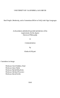 Cover page: Deaf people, modernity, and a contentious effort to unify Arab sign languages