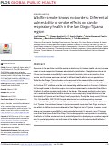 Cover page: Wildfire smoke knows no borders: Differential vulnerability to smoke effects on cardio-respiratory health in the San Diego-Tijuana region