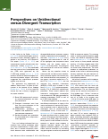 Cover page: Perspectives on Unidirectional versus Divergent Transcription.