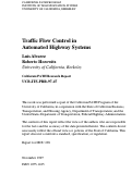 Cover page: Traffic Flow Control In Automated Highway Systems