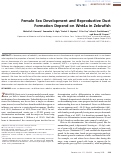 Cover page: Female Sex Development and Reproductive Duct Formation Depend on Wnt4a in Zebrafish