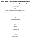 Cover page: Winter Drought Stress and Bloom Delay in Almond: Evidence for an Increased Sensitivity During Eco-dormancy.