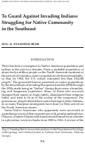 Cover page: To Guard Against Invading Indians: Struggling for Native Community in the Southeast
