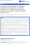 Cover page: Quantitative characterization of androgen receptor protein expression and cellular localization in circulating tumor cells from patients with metastatic castration-resistant prostate cancer.