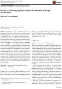 Cover page: Reverse-scaffolding algebra: empirical evaluation of design architecture