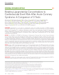 Cover page: Relating Lipoprotein(a) Concentrations to Cardiovascular Event Risk After Acute Coronary Syndrome: A Comparison of Three Tests.