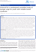 Cover page: Protocol for a randomized controlled study of Iyengar yoga for youth with irritable bowel syndrome