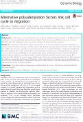 Cover page: Alternative polyadenylation factors link cell cycle to migration