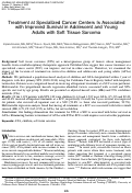 Cover page: Treatment at Specialized Cancer Centers Is Associated with Improved Survival in Adolescent and Young Adults with Soft Tissue Sarcoma.