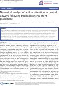 Cover page: Numerical analysis of airflow alteration in central airways following tracheobronchial stent placement